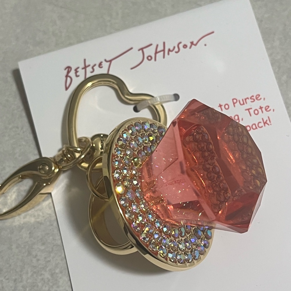 Ring Pop Betsey Johnson Gold and Pink Keychain